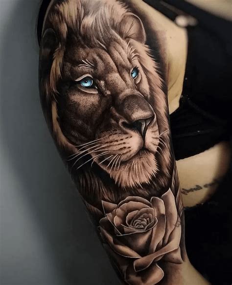 12 Best Lion Tattoo Ideas Lions With Blue Eyes Petpress Lion
