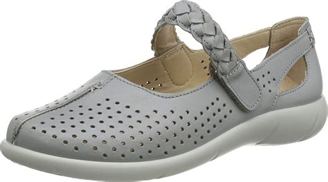 Hotter Womens Quake Extra Wide Fit Eee Mary Jane Flat Pebble Grey