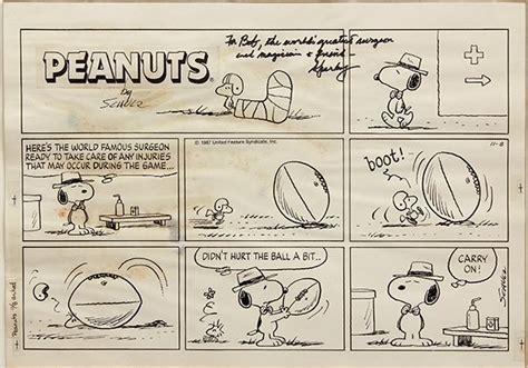Peanuts Sunday Comic Strip Original Art Dated 11 8 1987 United Feature
