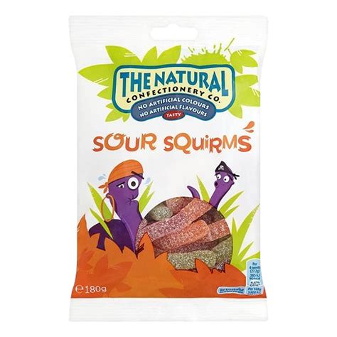 The Natural Confectionery Co Sour Squirms 180g Camperdown Cellars