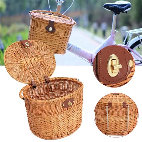 Buy Bike Handlebar Hanging Willow Baskets Wicker
