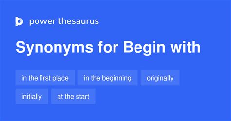 Begin With Synonyms 287 Words And Phrases For Begin With
