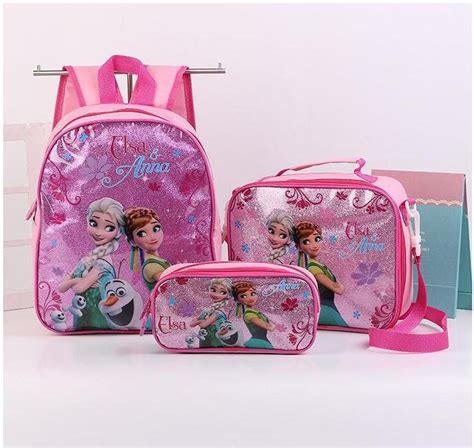 Fashion Kids Girls Cartoon Elsa Princess Schoolbags Cute Kids Backpacks