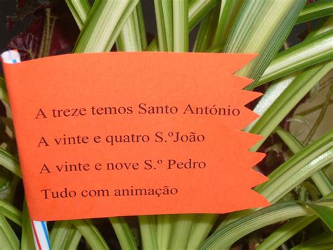 E não se esqueça de inventar uma quadra para nele colocar! Biblioteca - E S Tomás Cabreira: Quadras, santos populares ...
