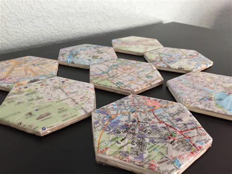 Map Coasters From My Travels Map Coasters Fun Diys How To Make Coasters