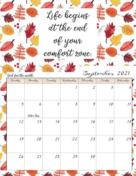 Free Printable 2021 Monthly Motivational Calendars Free Printable