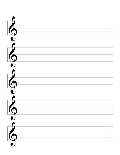 Printable Blank Music Staff Paper So You Dont Have To