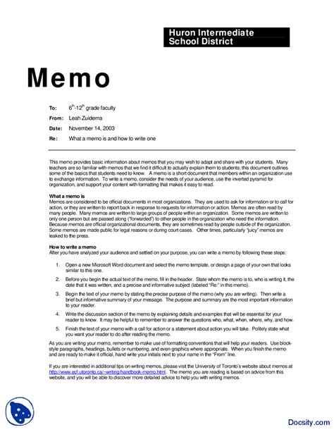 Memo Sample Communication In Business Lecture Handout Docsity