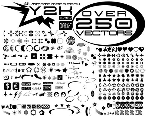 Y2k Aesthetic Vector Icons Bundle Over 250 Vectors For Etsy