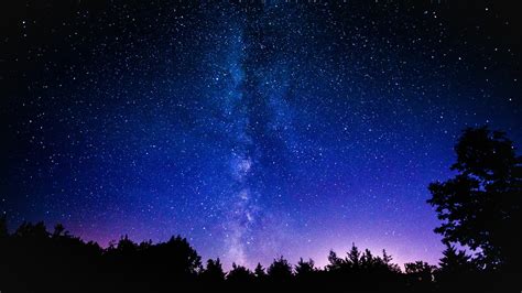 Galaxy Milky Night Rock Sky Space Stars Wallpaper