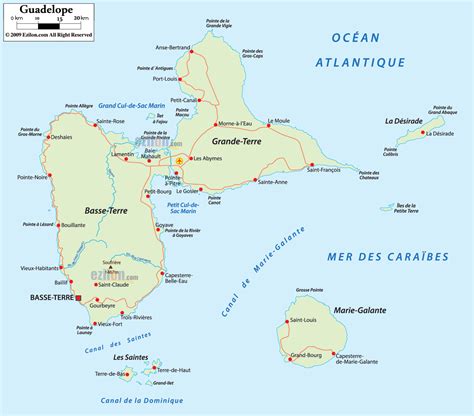 Large Detailed Political Map Of Guadeloupe With Roads And Cities The Best Porn Website