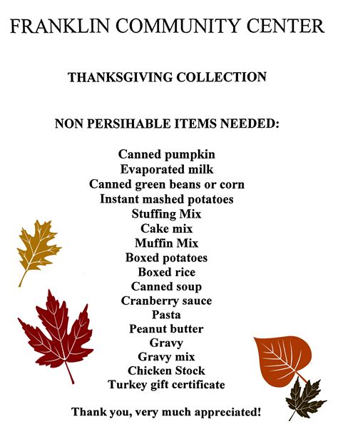 If it sits on a shelf in the grocery store, it's safe on the shelf in your home. Food Drive for Thanksgiving Items - Roohan Realty