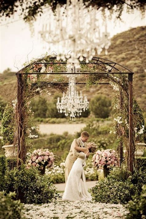 Utterly Romantic Rustic Wedding Altar Wedding Chandelier Wedding