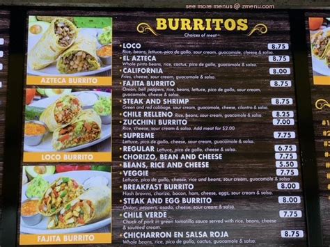 Online Menu Of Los Tacos Locos Restaurant Vancouver Washington 98685