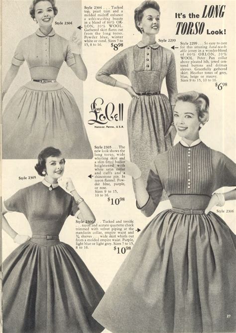 Lana Lobell Catalogue Images 1950s Fifties Fashion 1950s Fashion