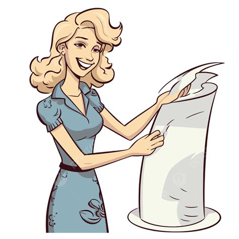 Paper Passer Vector Sticker Clipart Cute Old School Cartoon Woman