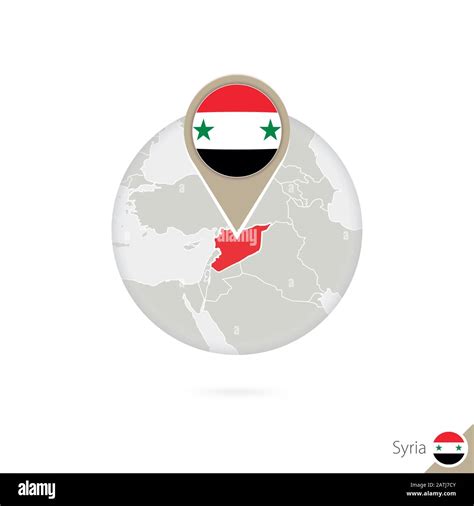Mapa Y Bandera De Siria En C Rculo Mapa De Siria Bandera De Siria Mapa De Siria Al Estilo Del