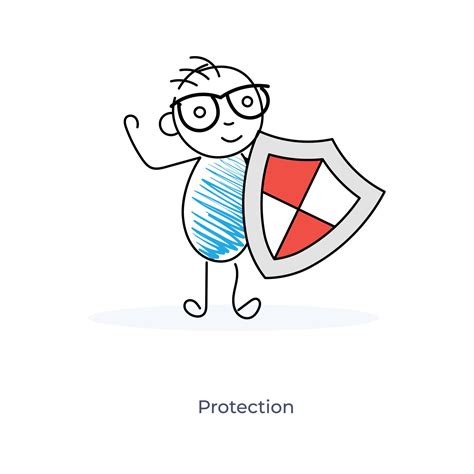 Cartoon Character Having Protection Shield 2111974 Vector Art At Vecteezy