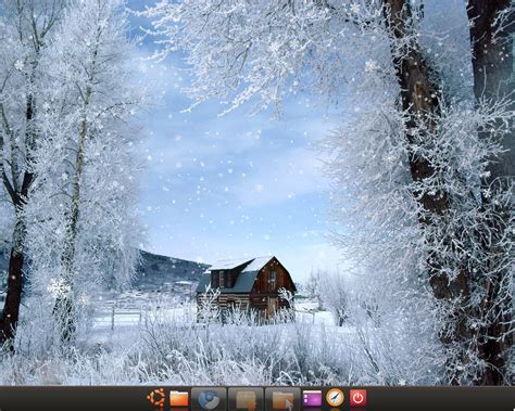 Customize Falling Snowleavesobjects On Ubuntu Background
