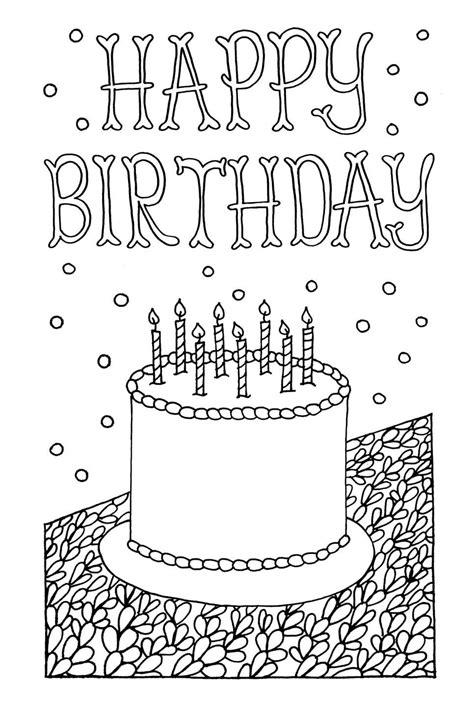 happy birthday coloring card new collection 2020 free printable happy birthday coloring card