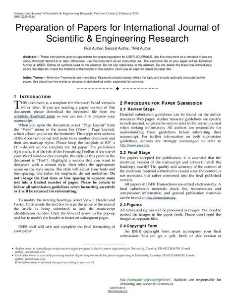 Format Example Of Scientific Paper Scientific Journal Article Example