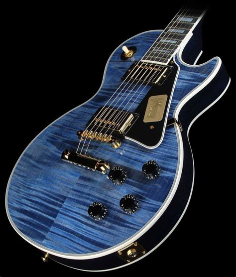 Gibson Custom Shop Les Paul Custom Figured Electric Guitar Indigo Blue