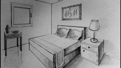 How To Draw Two Point Perspective Bedroom Youtube