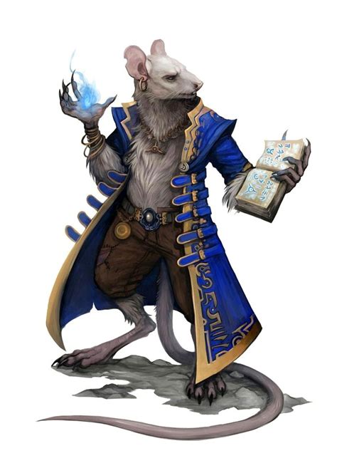 Ratling Male Wizard Pathfinder Pfrpg Dnd Dandd D20 Fantasy Character