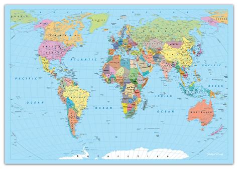 Buy Faithful Prints World Atlas Print Geography Educational Classroom