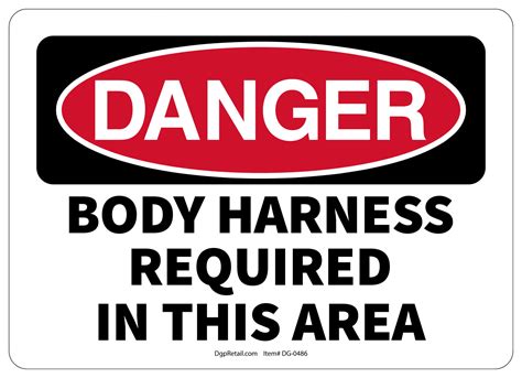 OSHA DANGER SAFETY SIGN BODY HARNESS REQUIRED IN THIS AREA Walmart