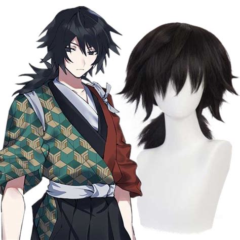 Anime Giyuu Tomioka Black Cosplay Wig Anime Demon Slayer Kimetsu No