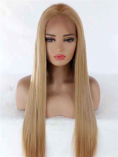 27 Strawberry Blonde Long Straight Lace Front Wig Synthetic Wigs Babalahair