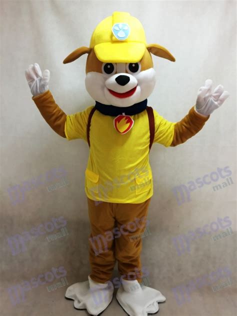 Paw Patrol Rubble Mascot Costume Yellow Dog Halloween Costume