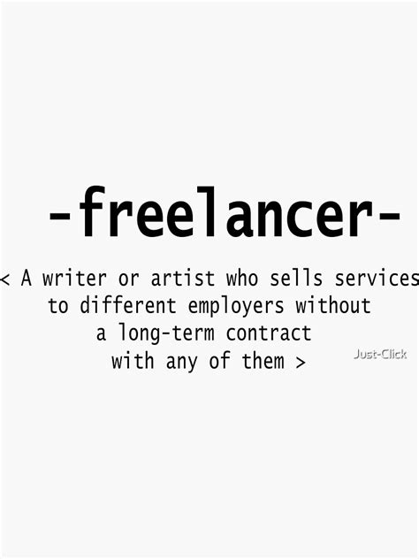 Funny Freelancer Definition Sticker For Sale By Just Click Redbubble
