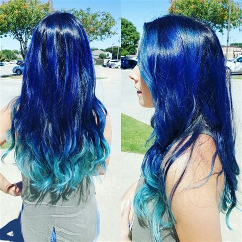 Blue Hair Ombre Blue Ombre Hair Long Hair Styles Hair Styles