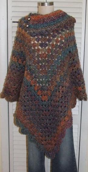 This Poncho Has Been Crocheted From Lion Brand Homespun Yarn For