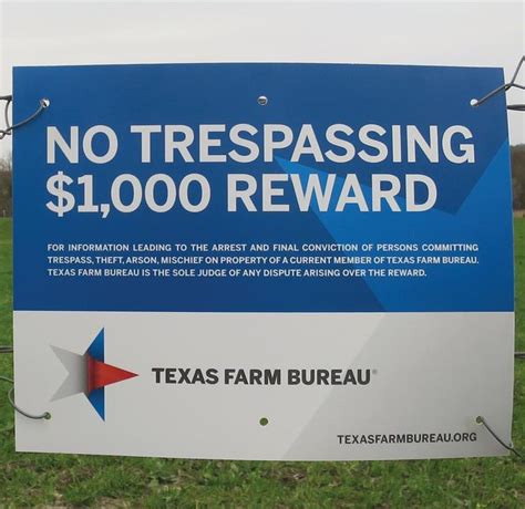 Texas Farm Bureau Offers A 1 000 Reward On Behalf Of Its Members For