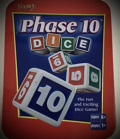 Collectors Item Discontinued Rare Fundex Phase 10 Dice Game In Tin Ebay