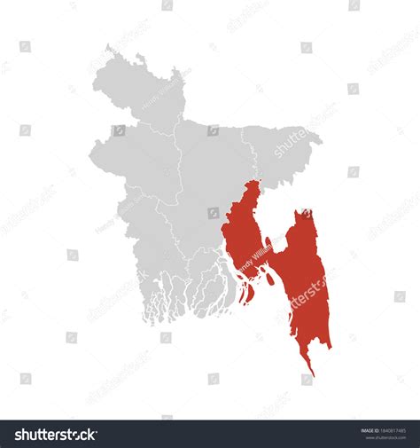 Chittagong Highlighted On Bangladesh Map Eps Stock Vector Royalty Free