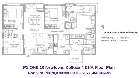 Ps One 10 Newtown Kolkata 4 Bhk Floor Plan Regrob