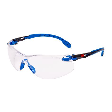 3m solus safety glasses blue black frame scotchgard anti fog clear lens s1101sgaf eu amazon