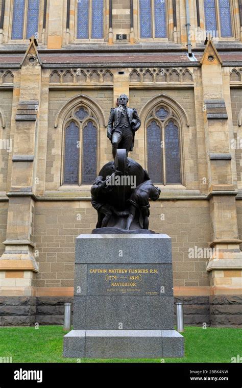 Captain Matthew Fliders Statue St Pauls Cathedral Melbourne