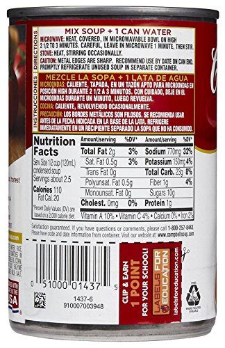 5 Best Ideas For Coloring Campbells Soup Nutrition Information