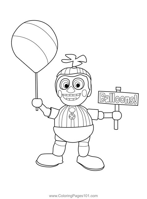 Balloon Boy FNAF Coloring Page for Kids - Free Five Nights at Freddy's