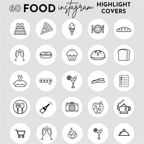 60 White Food Instagram Highlight Cover Icons Sammy Anne Creative