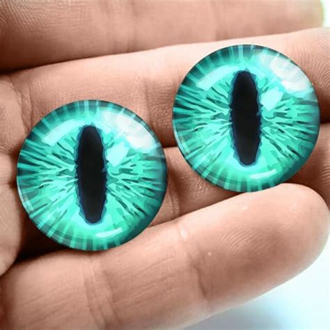 Teal Glass Cat Eyes Realistic Taxidermy Eyeballs 20mm Ebay