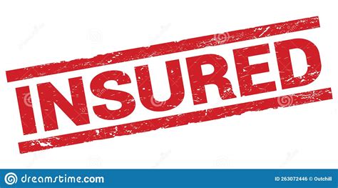 Insured Text On Red Rectangle Stamp Sign Stock Illustration