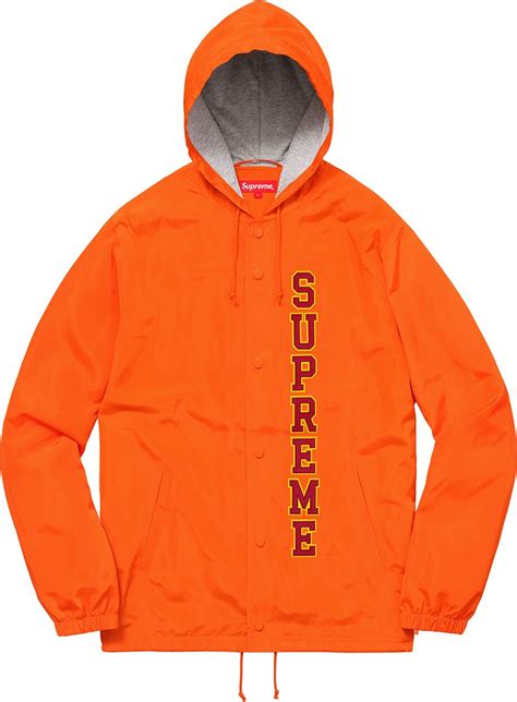 Supreme Vertical Logo Hooded Coaches Jacket Jackets Supreme Clothing