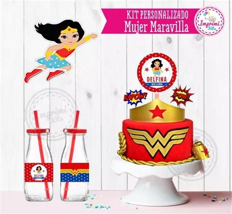 Kit Imprimible Mujer Maravilla Wonder Woman Personalizado MercadoLibre