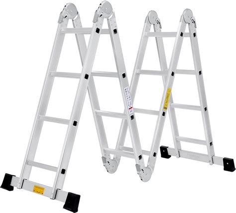 15.4ft/4.7m Aluminium Multi Purpose Folding Extension Ladder Scaffold Extendable Stepladder 